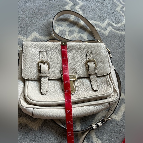 Kate Spade Lola Ave Lia Pebbled Leather Crossbody Messenger Purse Chalk White - Picture 14 of 15